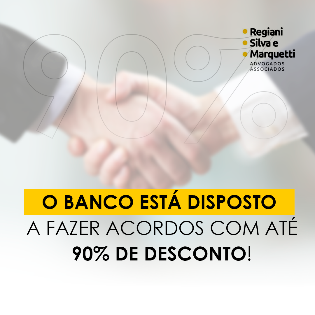 Imagem O BANCO ESTÁ DISPOSTO A FAZER ACORDOS COM ATÉ 90% DE DESCONTO!!!